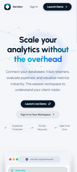 Meridian mobile screenshot